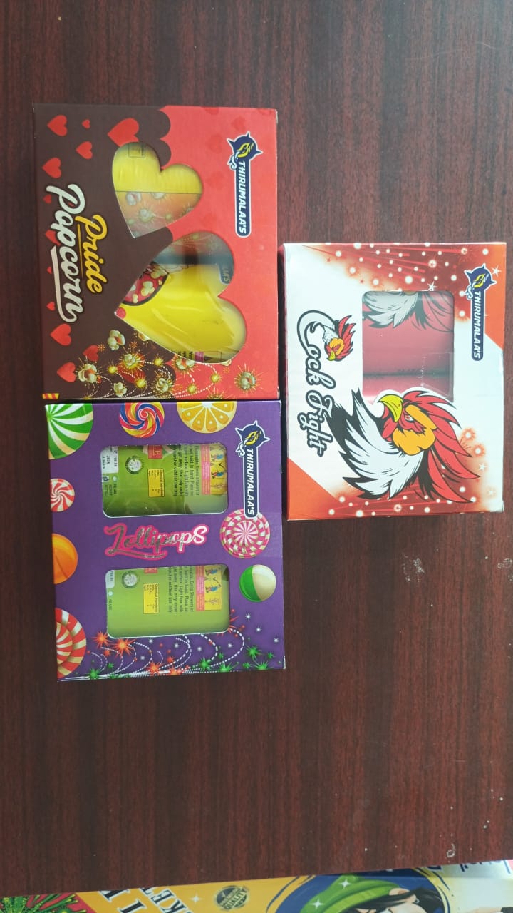  POPCORN (OR)  LOLLIPOPS (OR)COCK FIGHT ( 2 PCS)